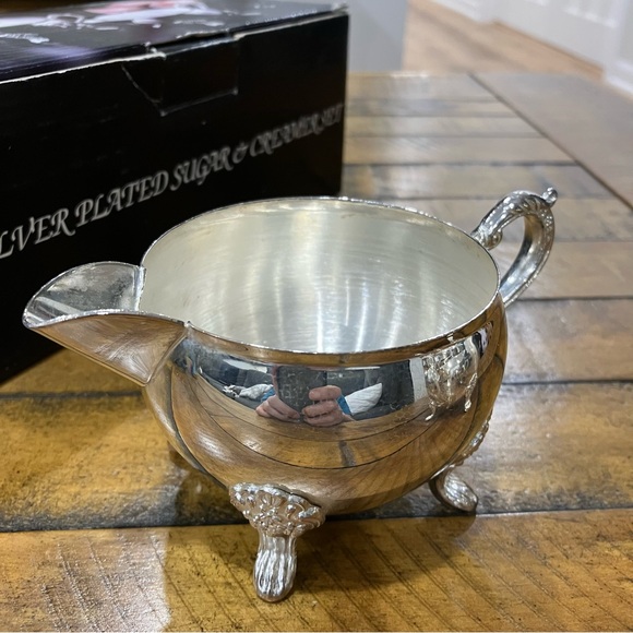 Vintage | Elegance | Silver Plated Sugar and creamer set - Picture 2 of 14
